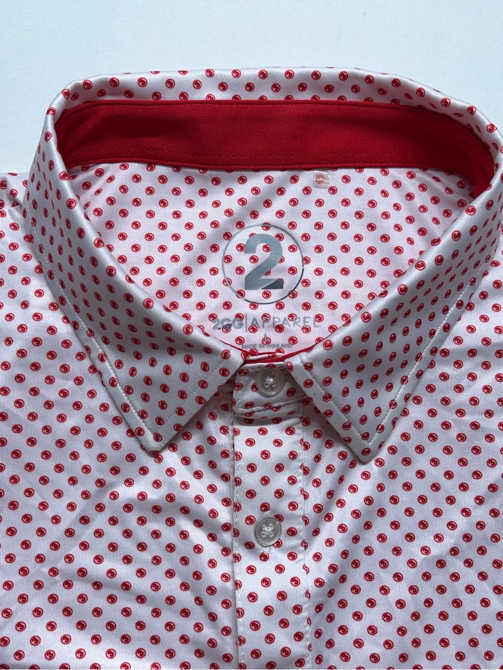 2GG Apparel Golf Polo Mens Size Large White Performance Stretch Athletic Preppy